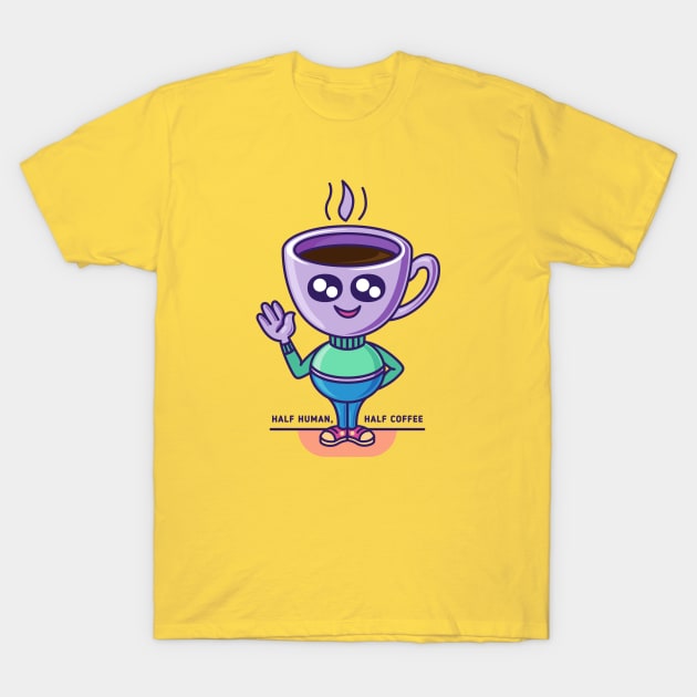 Half human, half coffee character T-Shirt by Sugar & Bones